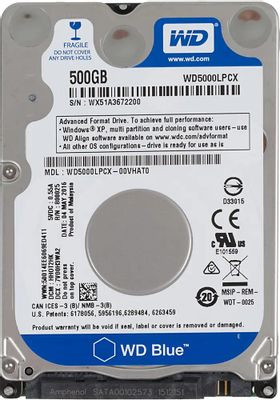 Кликните для увеличения изображения Жесткий диск WD Blue WD5000LPCX, 500ГБ, HDD, SATA III, 2.5