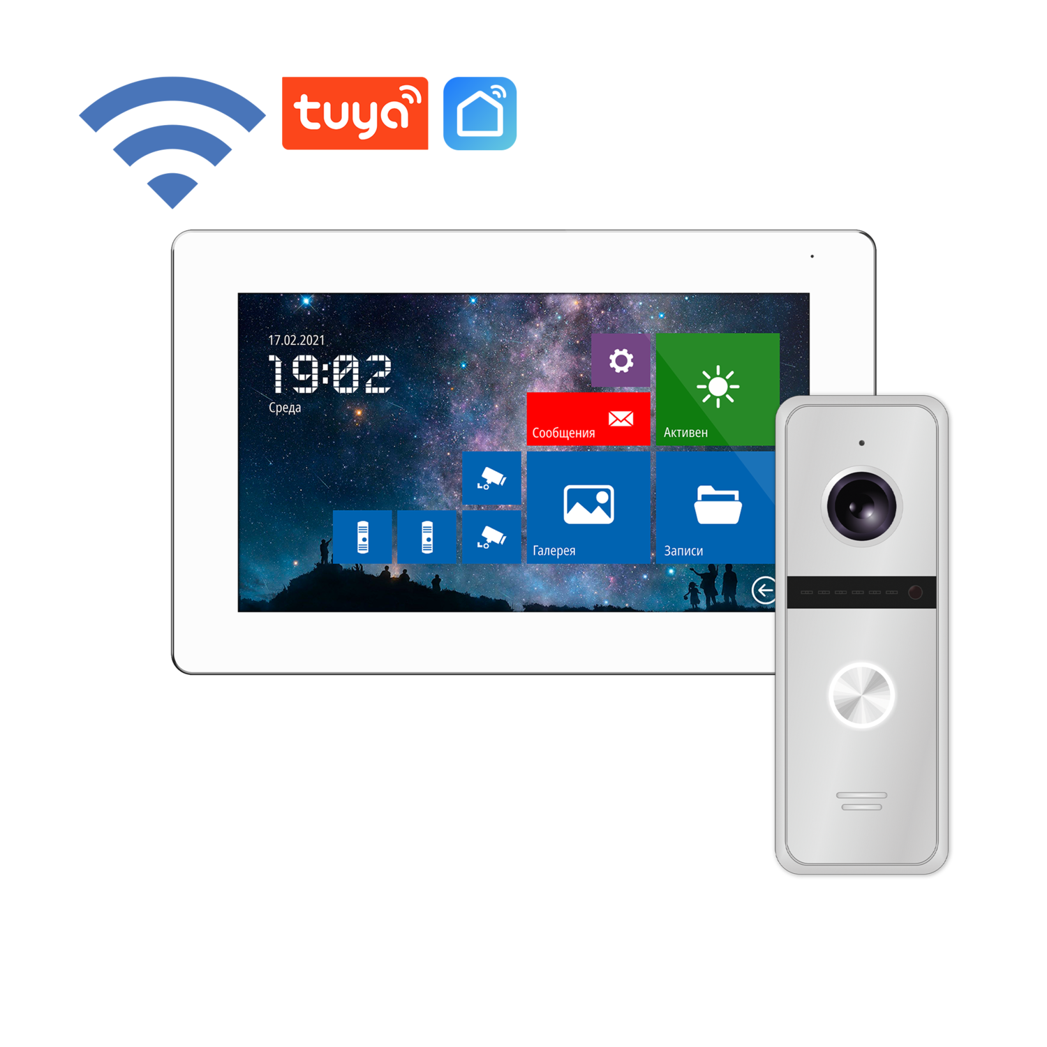 Кликните для увеличения изображения Комплект видеодомофона Novicam FREEDOM 7 FHD WIFI KIT